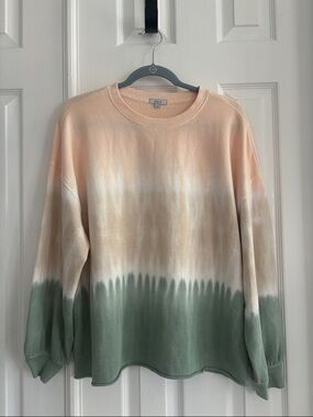 Rails Reeves Ombre Tie Dye Oversized Pullover Sweatshirt Sherbert Medium